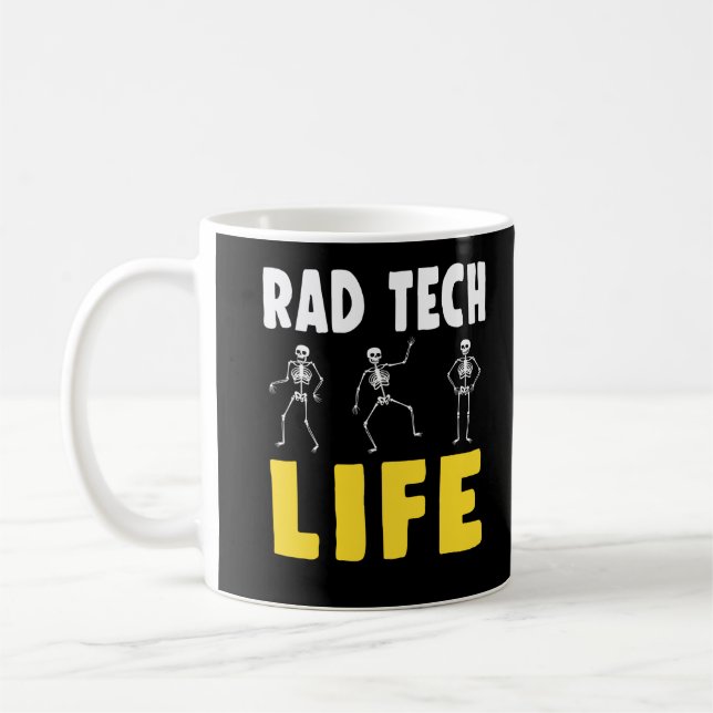 Mug Rad Tech Humour Skeletons Radiologie Xray (Gauche)