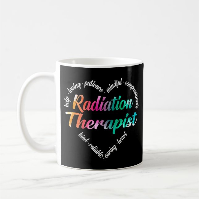 Mug Radiothérapeute Mot de coeur Nuage Aquarelle (Gauche)