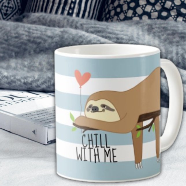 Mug Rafraîchissez-vous avec moi, mignonne Saint Valent (Chill with me quote design for Valentine's Day)