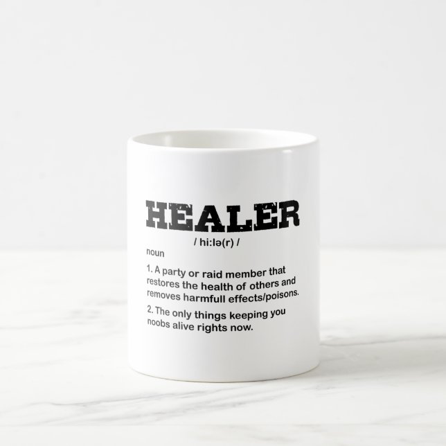 Mug RAID HEALER Funny Gamer Joueur Vidéo Girer (Centre)