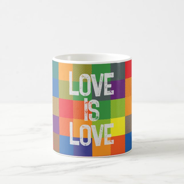 Mug Rainbow Buffalo Check Pride Plaid Personnaliser (Centre)