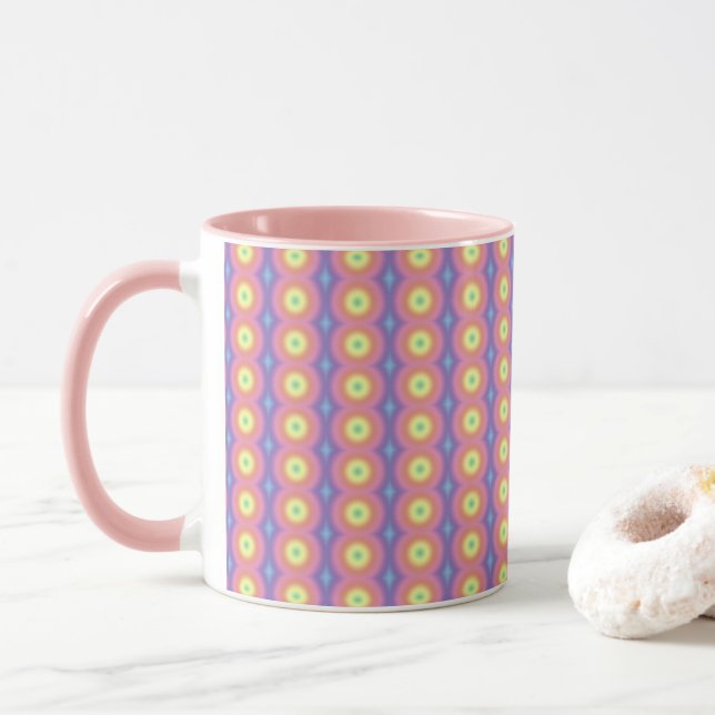 Mug - Rainbow Colours in Circles (With Donut)