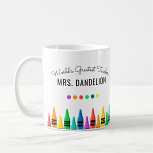 Mug Rainbow Crayons le plus grand café enseignant du m