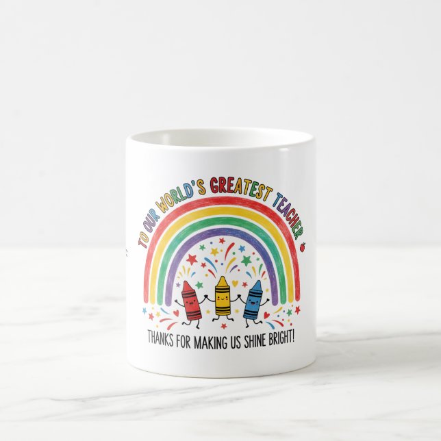 Mug Rainbow Dancing Crayon Worlds Greatest Teacher (Centre)