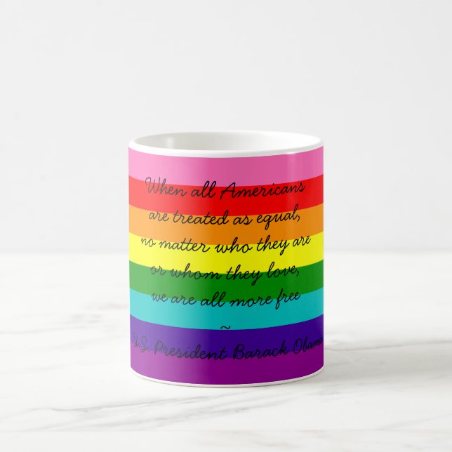 Mug Rainbow Gay pride LGBT Original 8 stries Drapeau M (Centre)