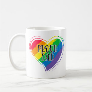 Mug Rainbow Heart Flag Fier papa LGBT Gay pride Mois