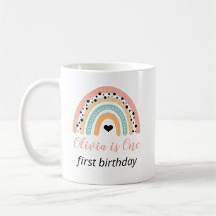 Mug Rainbow & Hearts 1er fête d'anniversaire