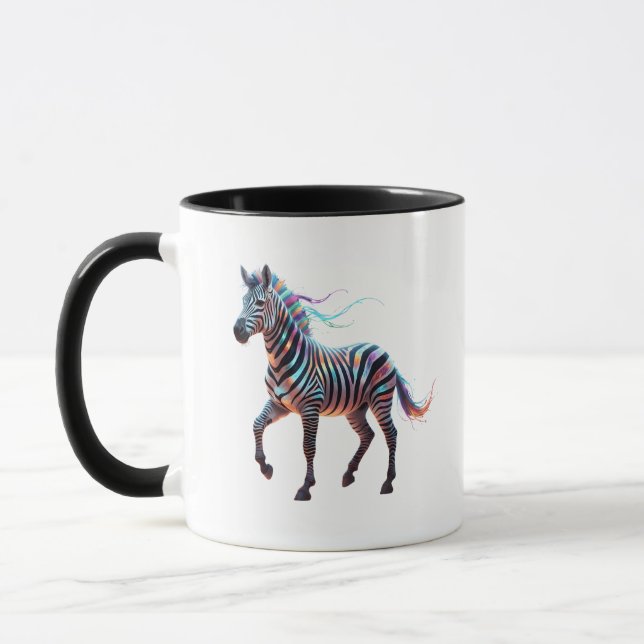Mug Rainbow Neon Fantasy Zebra (Gauche)