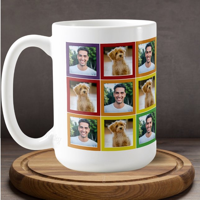Mug Rainbow Patchwork Pet Photo Squares Pattern   (Créateur téléchargé)