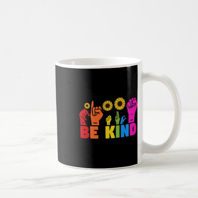 Mug Rainbow Pride Mois Asl Be Kind Hand (Droite)
