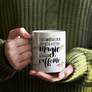 Mug Rainbow Unicorns & Gold Stars Motif