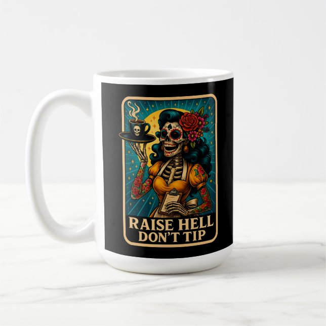 Mug Raise Hell Skeleton Witress Retro (Gauche)