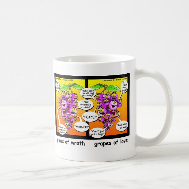 Mug Raisins De Colère, D'Amour, Et De Guerre Dons Amus (Droite)