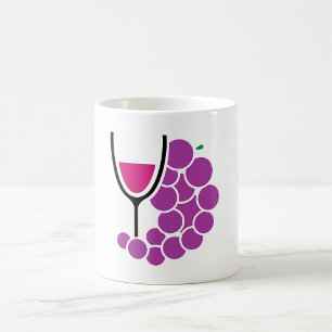 Mug Raisins Violets Minimalistes et Verre à Vin