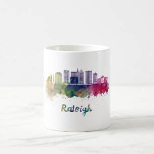 Mug Raleigh V2 skyline in watercolor
