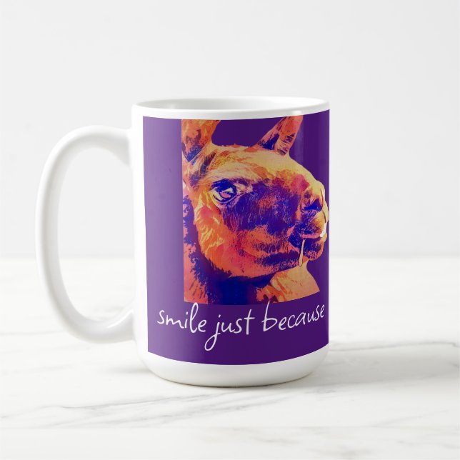 Mug râler llama sourit juste parce que citation (Gauche)