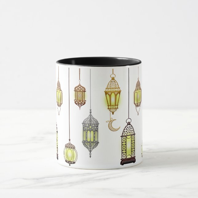 Mug Ramadan Kareem Crescent Lanterns Moubarak Islamiqu (Centre)