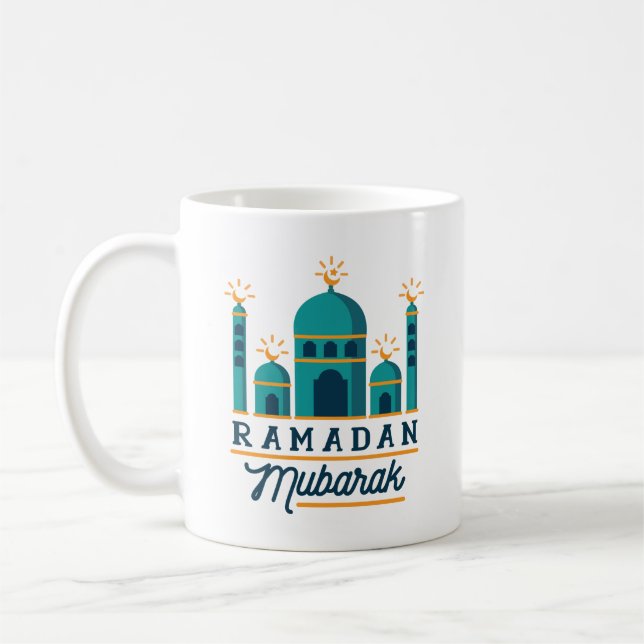Mug Ramadan Mubarak Mosque Crescent Art (Gauche)