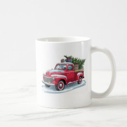 Mug Ramassage rouge et arbre de Noël