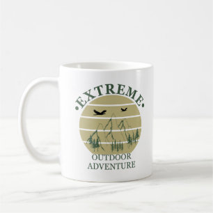 Mug Randonnée extérieure pins d'aventure dans la forêt