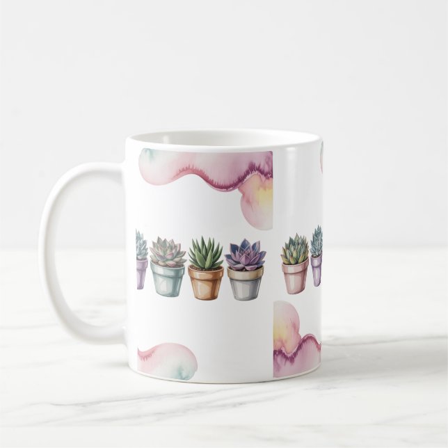 Mug Rangée de mini succulentes en pot (Gauche)