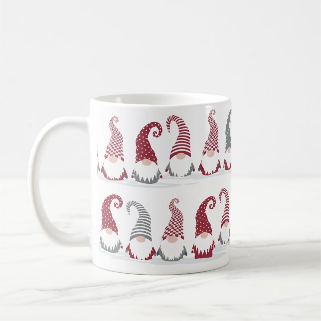 Mug Rangées de gnomes de vacances dans la neige (Gauche)