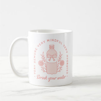 Mug Rappel d'eau potable préppy demure rose pure esthé