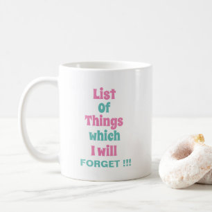 Mug Rappel drôle pour les gens oublieux drôle