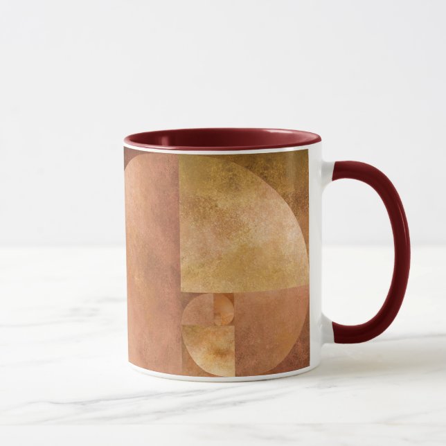 Mug Rapport d'or, spirale de Fibonacci (Droite)