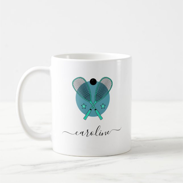 Mug Raquettes et filles Raquettes élégantes Nom Sport  (Gauche)