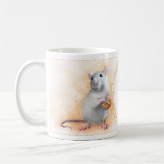 Mug Rat avec des fleurs