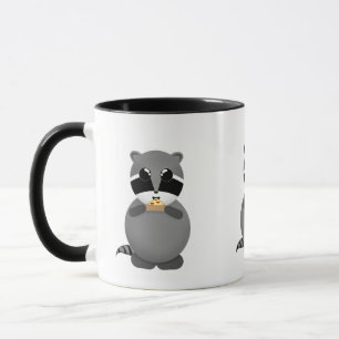 Mug Raton laveur affamé mangeant le motif de pizza