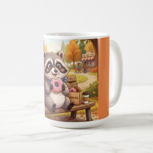 Mug Raton laveur de dessin animé mignon mangeant un be