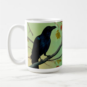 Mug Raven De Plaisir Entouré Sur Branche