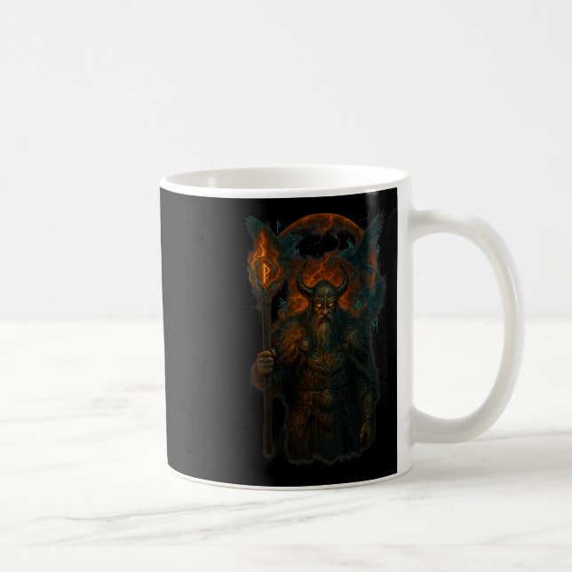 Mug Raven Viking Halloween Design Norse Sorcerer Moon (Droite)