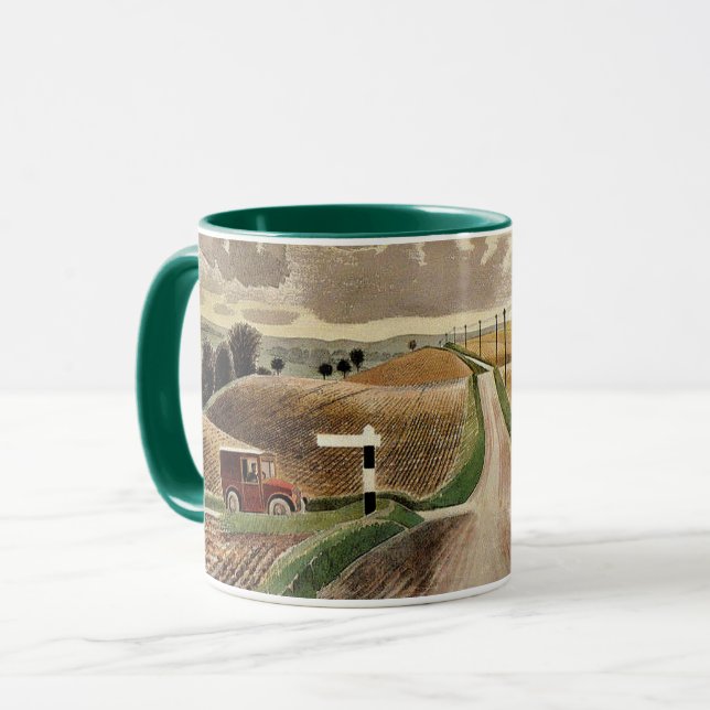 Mug Ravilieux—Paysage du Wiltshire, peinture d'art (Devant gauche)