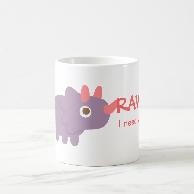 Mug Rawr, j'ai besoin d'eau, dinosaure drôle de (Centre)