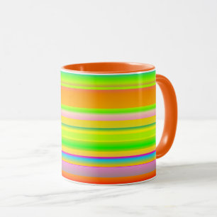 Mug rayé créatif multicolore
