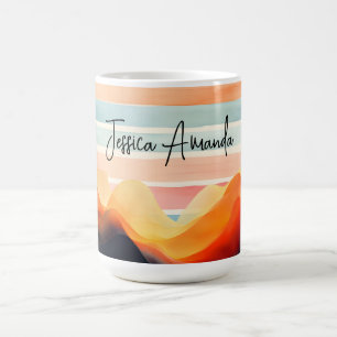 Mug Rayure colorée aquarelle lumineuse personnalisée
