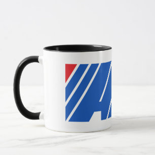 Mug Rayure géométrique bleue et rouge minimaliste