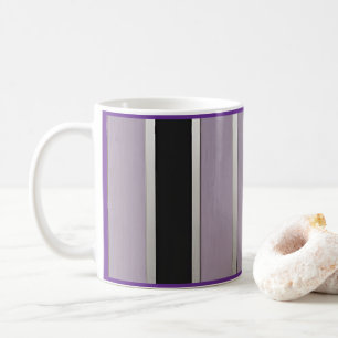 Mug Rayure tendance violet et noir avec accents argent