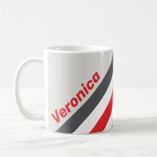 Mug Rayures à bout pointu divisé vintage avec nom