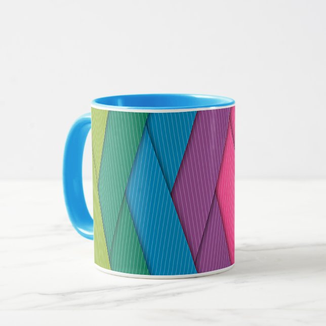 Mug rayures Abstraites, colorées, (Devant gauche)