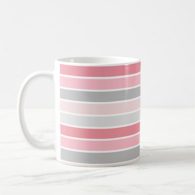 Mug Rayures aux teintes de rose (Gauche)