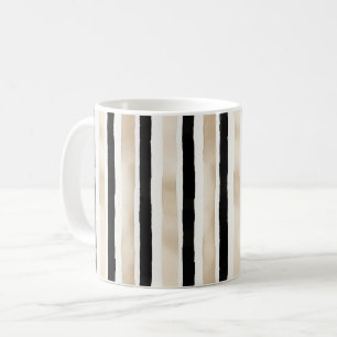 Mug Rayures blanches noires crème