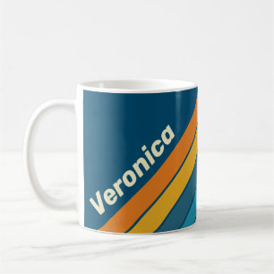 Mug Rayures bleues soleil avec nom