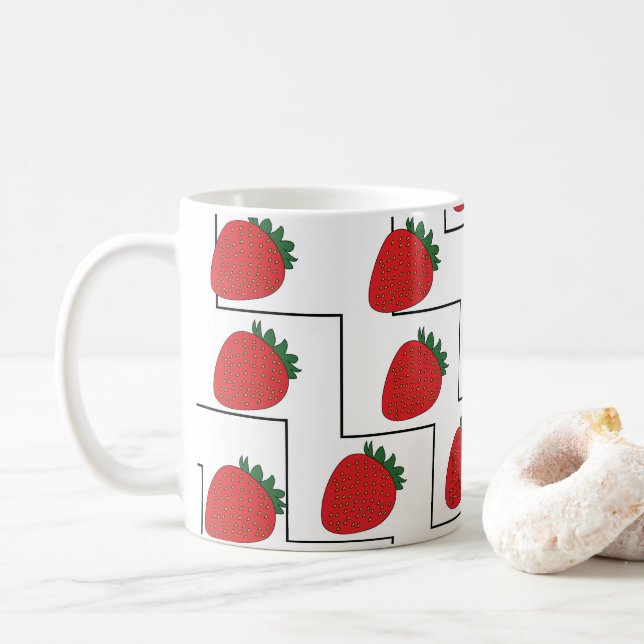 Mug Rayures Chevron Fraise (Avec donut)