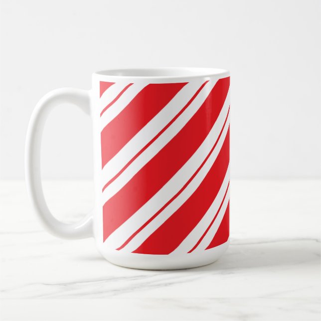 Mug Rayures de bonbons à la menthe de Noël (Gauche)