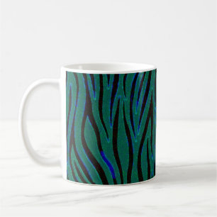 Mug Rayures de zèbre en imprimé safari noir et vert