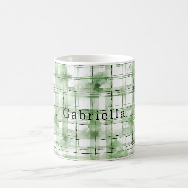 Mug Rayures écossaises vertes blanches   (Centre)